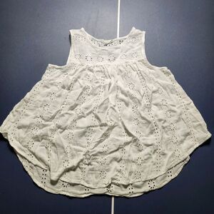 Gap Womens Medium Eyelet Cotton Tank Top White Embroidered Cottagecore Feminine